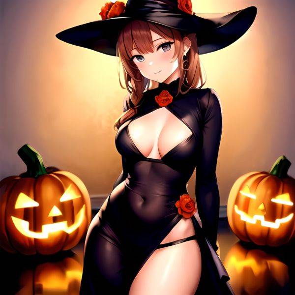 1girl Solo Sexy Outfit Halloween Pumpkins Standing Arms Behind Back, 2257266723 - AIHentai - aihentai.co on pornintellect.com