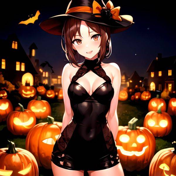 1girl Solo Sexy Outfit Halloween Pumpkins Standing Arms Behind Back, 1201459746 - AIHentai - aihentai.co on pornintellect.com