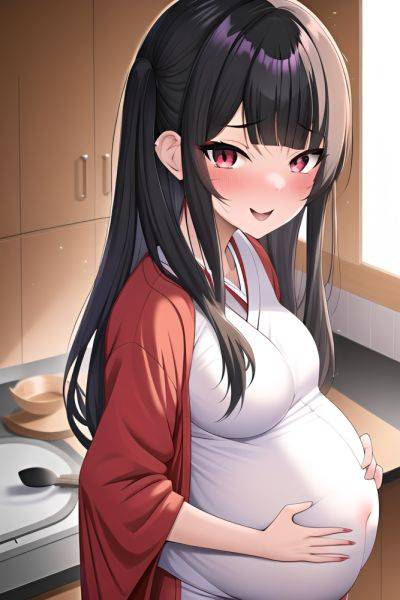 Anime Pregnant Small Tits 30s Age Ahegao Face Black Hair Slicked Hair Style Light Skin Painting Changing Room Close Up View Cooking Geisha - AI Hentai - aihentai.co on pornintellect.com