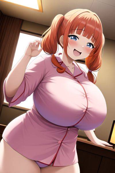 Anime Chubby Huge Boobs 70s Age Laughing Face Ginger Pigtails Hair Style Light Skin Film Photo Club Front View Massage Pajamas - AI Hentai - aihentai.co on pornintellect.com