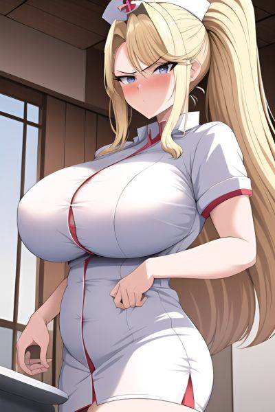 Anime Busty Huge Boobs 60s Age Angry Face Blonde Slicked Hair Style Light Skin Comic Yacht Close Up View Bathing Nurse - AI Hentai - aihentai.co on pornintellect.com