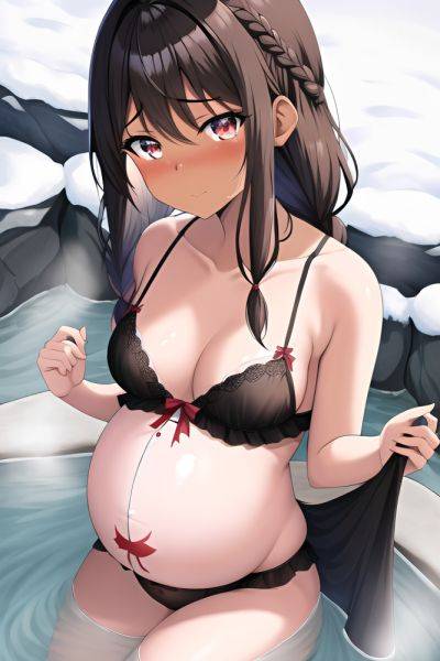 Anime Pregnant Small Tits 20s Age Sad Face Brunette Braided Hair Style Dark Skin Crisp Anime Snow Close Up View Bathing Lingerie 3662266646591979037 - AI Hentai - aihentai.co on pornintellect.com