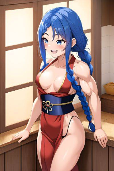 Anime Muscular Small Tits 40s Age Laughing Face Blue Hair Braided Hair Style Light Skin Dark Fantasy Bathroom Side View Plank Geisha 3662324628587981375 - AI Hentai - aihentai.co on pornintellect.com