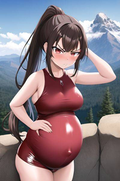 Anime Pregnant Small Tits 20s Age Angry Face Brunette Ponytail Hair Style Light Skin Dark Fantasy Mountains Front View Plank Latex 3662336222915537884 - AI Hentai - aihentai.co on pornintellect.com