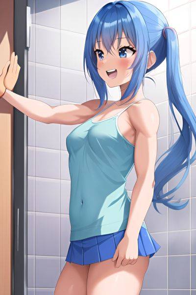 Anime Muscular Small Tits 70s Age Laughing Face Blue Hair Pigtails Hair Style Light Skin Soft Anime Shower Side View T Pose Mini Skirt 3662351684798080922 - AI Hentai - aihentai.co on pornintellect.com