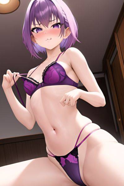 Anime Skinny Small Tits 30s Age Pouting Lips Face Purple Hair Pixie Hair Style Light Skin Warm Anime Gym Front View Spreading Legs Lingerie 3662367149179256486 - AI Hentai - aihentai.co on pornintellect.com