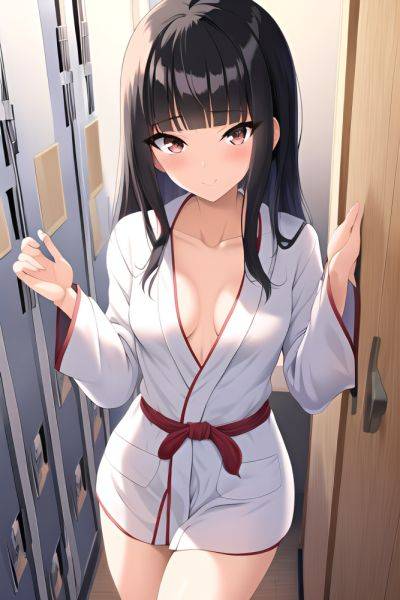 Anime Skinny Small Tits 60s Age Seductive Face Black Hair Messy Hair Style Light Skin Vintage Locker Room Front View Yoga Bathrobe 3662355550268709661 - AI Hentai - aihentai.co on pornintellect.com