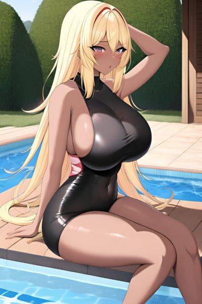 Anime Skinny Huge Boobs 40s Age Ahegao Face Blonde Bangs Hair Style Dark Skin Comic Pool Side View Plank Goth 3662371012151305000 - AI Hentai - aihentai.co on pornintellect.com