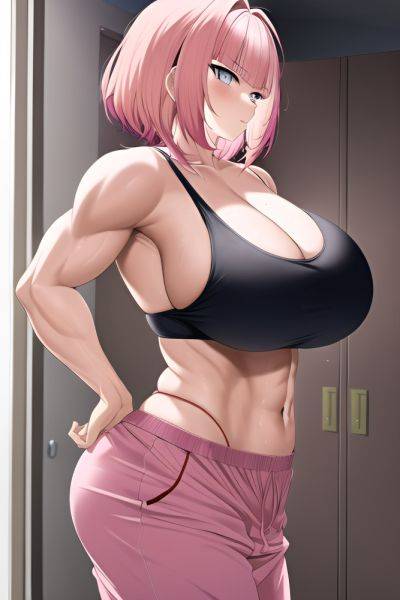 Anime Muscular Huge Boobs 18 Age Serious Face Pink Hair Pixie Hair Style Light Skin Warm Anime Locker Room Side View Jumping Pajamas 3662382608563267048 - AI Hentai - aihentai.co on pornintellect.com