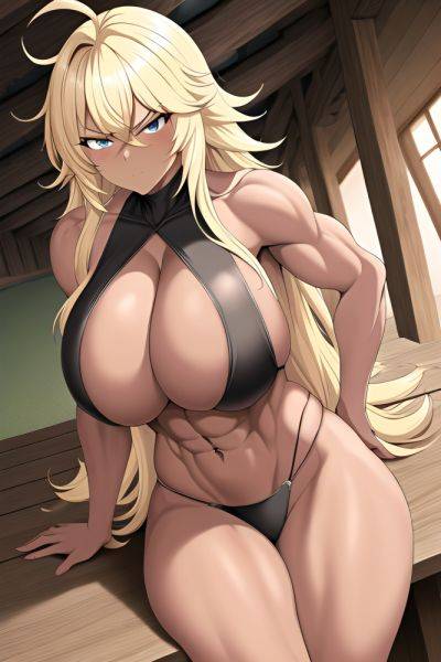 Anime Muscular Huge Boobs 80s Age Serious Face Blonde Messy Hair Style Dark Skin Dark Fantasy Cave Front View Plank Teacher 3662398072530099300 - AI Hentai - aihentai.co on pornintellect.com