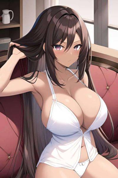 Anime Skinny Huge Boobs 20s Age Seductive Face Brunette Straight Hair Style Dark Skin Comic Couch Back View On Back Pajamas 3662452187385605616 - AI Hentai - aihentai.co on pornintellect.com