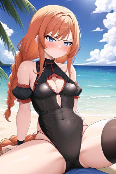 Anime Busty Small Tits 70s Age Serious Face Ginger Braided Hair Style Light Skin Painting Beach Side View Spreading Legs Goth 3662448321547084984 - AI Hentai - aihentai.co on pornintellect.com