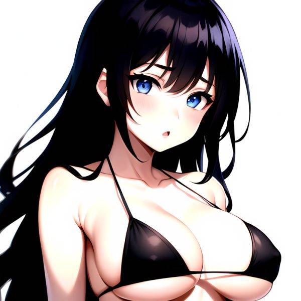 1girl O Absurdres Bikini Black Bikini Black Hair Blue Eyes Breasts Cleavage Collarbone Commentary Request Highres Large Breasts, 944346410 - AI Hentai - aihentai.co on pornintellect.com