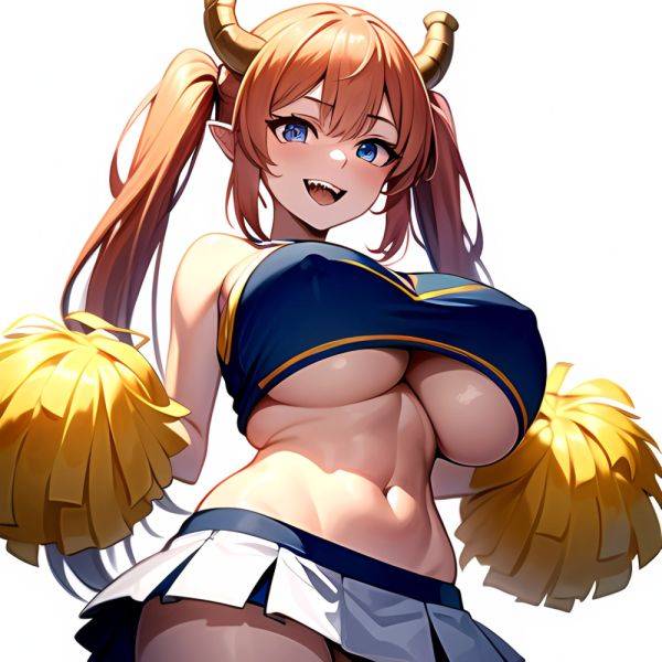 1girl Absurdres White Skirt Whitefrok Breasts Cheerleader Dragon Girl Dragon Horns Highres Holding Holding Pom Poms Horns Huge B, 2275538215 - AI Hentai - aihentai.co on pornintellect.com