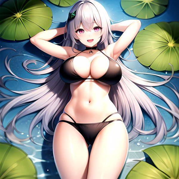 1girl D Bare Arms Bare Shoulders Bikini Black Bikini Breasts Bug Butterfly Butterfly Hair Ornament Choker Cleavage Feet Out Of, 3146517820 - AI Hentai - aihentai.co on pornintellect.com