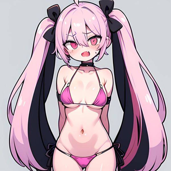 Bremerton Azur Lane 1girl Bare Shoulders Bikini Blush Breasts Choker Collarbone Cowboy Shot Crossed Bangs Fang Hair Between Eyes, 4067975535 - AI Hentai - aihentai.co on pornintellect.com