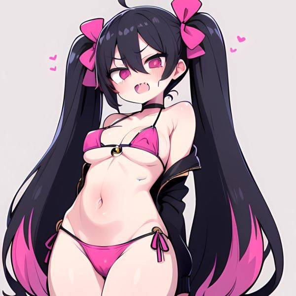 Bremerton Azur Lane 1girl Bare Shoulders Bikini Blush Breasts Choker Collarbone Cowboy Shot Crossed Bangs Fang Hair Between Eyes, 4122240980 - AI Hentai - aihentai.co on pornintellect.com