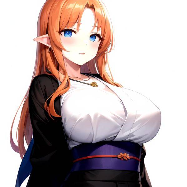 Matsumoto Rangiku 1girl Between Breasts Black Kimono Blue Eyes Breasts Center Opening Closed Mouth Huge Breasts Japanese Clothes, 3663931233 - AI Hentai - aihentai.co - Japan on pornintellect.com