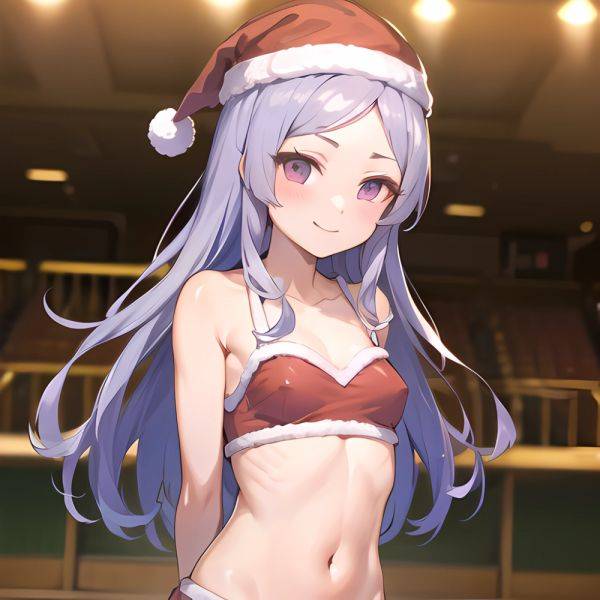 Mejiro Dober Umamusume 1girl Bell Blush Bow Christmas Ears Through Headwear Fur Trimmed Headwear Fur Trim Hat Hat Bow Long, 5729991 - AI Hentai - aihentai.co on pornintellect.com