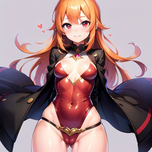 1girl Mature Belt Blush Breasts Cameltoe Gem Heart Highres Hyper Blossom Jacket Jewelry Leotard Long Hair Magical Girl Orange Ha, 1392726285 - AI Hentai - aihentai.co on pornintellect.com
