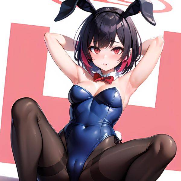 1girl Solo Animal Ears Armpits Black Hair Black Pantyhose Blue Archive Bow Bowtie Cat Ears Colored Inner Hair Coma Light825, 4035954095 - AI Hentai - aihentai.co on pornintellect.com