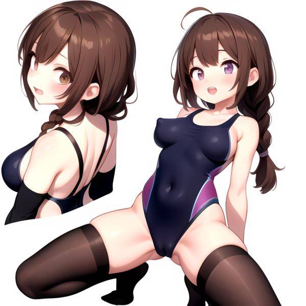 Kuwayama Chiyuki 1girl Ahoge Black Thighhighs Blurry Blurry Background Blush Braid Breasts Brown Eyes Brown Hair Cameltoe Collar, 847186822 - AI Hentai - aihentai.co on pornintellect.com