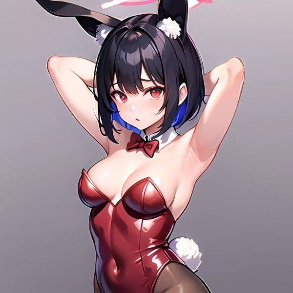 1girl Solo Animal Ears Armpits Black Hair Black Pantyhose Blue Archive Bow Bowtie Cat Ears Colored Inner Hair Coma Light825, 3795300071 - AI Hentai - aihentai.co on pornintellect.com