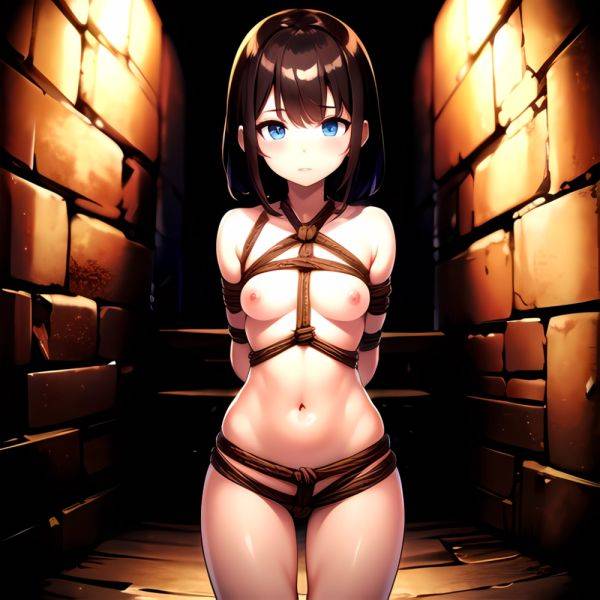 1girl Solo BDSM Tied Up Rope Dungeon Cave Naked Pov Blue Eyes Arms Behind Back Masterpiece High Quality, 2467121542 - AI Hentai - aihentai.co on pornintellect.com