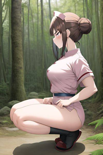 Anime Busty Small Tits 18 Age Angry Face Brunette Hair Bun Hair Style Light Skin Soft + Warm Jungle Side View Squatting Nurse 3663055200434926084 - AI Hentai - aihentai.co on pornintellect.com