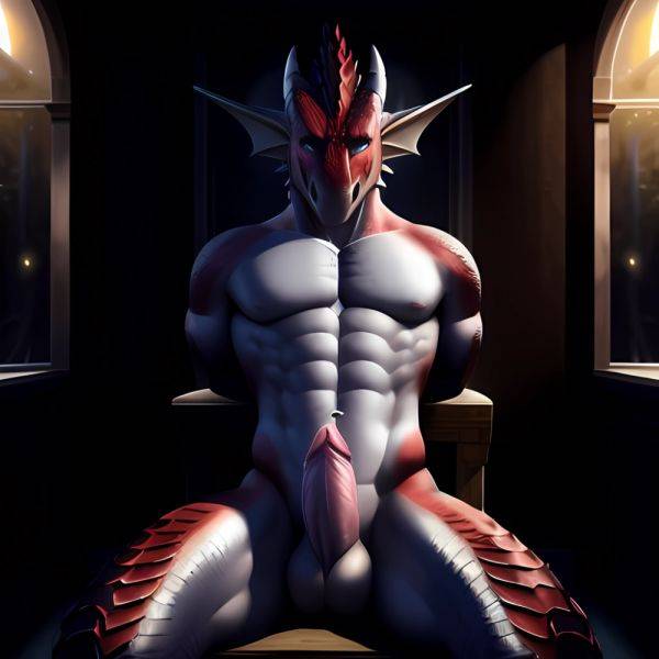 Anthro Dragon Male Solo Abs Muscular Dragon Penis Genital Slit Furry Sitting Realistic Scales Detailed Scales Texture 1 4 Detail, 1766852349 - AI Hentai - aihentai.co on pornintellect.com