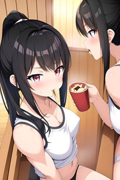 Anime Muscular Small Tits 80s Age Seductive Face Black Hair Ponytail Hair Style Light Skin Black And White Sauna Side View Eating Schoolgirl 3663147973877360307 - AI Hentai - aihentai.co on pornintellect.com