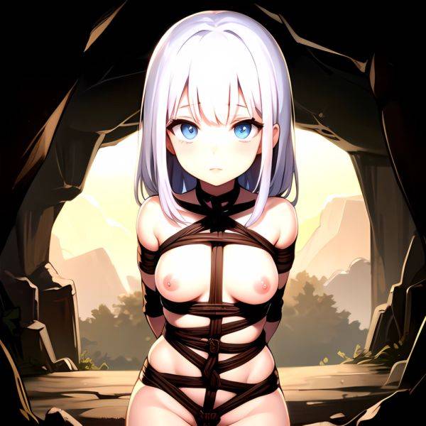 1girl Solo BDSM Tied Up Rope Dungeon Cave Naked Pov Blue Eyes Arms Behind Back Masterpiece High Quality, 2488390966 - AI Hentai - aihentai.co on pornintellect.com