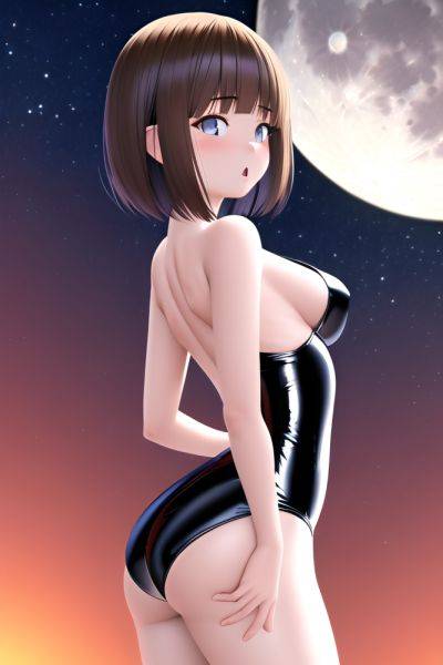 Anime Busty Small Tits 18 Age Shocked Face Brunette Bobcut Hair Style Light Skin 3d Moon Back View Jumping Latex - AI Hentai - aihentai.co on pornintellect.com