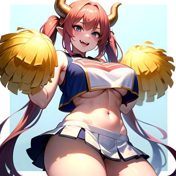 1girl Absurdres White Skirt Whitefrok Breasts Cheerleader Dragon Girl Dragon Horns Highres Holding Holding Pom Poms Horns Huge B, 3068329537 - AI Hentai - aihentai.co on pornintellect.com
