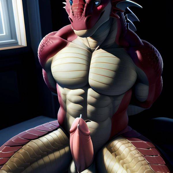 Anthro Dragon Male Solo Abs Cum Dripping Muscular Dragon Penis Genital Slit Furry Sitting Realistic Scales Detailed Scales Textu, 2091920762 - AI Hentai - aihentai.co on pornintellect.com