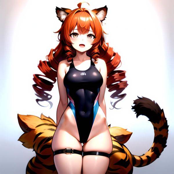 1girl Ahoge Animal Ears Arknights Black One Piece Swimsuit Blush Center Opening Drill Hair Drill Sidelocks Groin Highres Invisib, 3874669079 - AI Hentai - aihentai.co on pornintellect.com