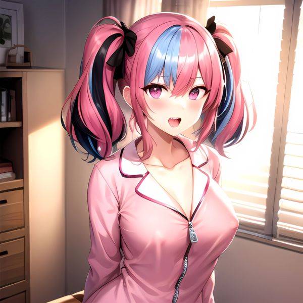 Han Juri 1girl Blush Breasts Breasts Apart Collarbone Hair Over One Eye Large Breasts Long Sleeves Multicolored Hair Navel Nippl, 2147283863 - AI Hentai - aihentai.co on pornintellect.com