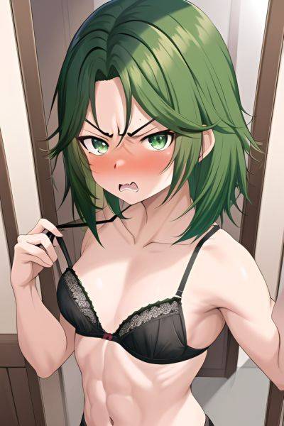 Anime Muscular Small Tits 30s Age Angry Face Green Hair Slicked Hair Style Dark Skin Mirror Selfie Forest Close Up View Straddling Bra 3662896718240516025 - AI Hentai - aihentai.co on pornintellect.com