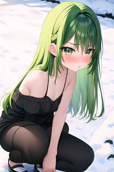 Anime Skinny Small Tits 40s Age Pouting Lips Face Green Hair Bangs Hair Style Light Skin Skin Detail (beta) Snow Side View Squatting Goth 3663499731640676851 - AI Hentai - aihentai.co on pornintellect.com