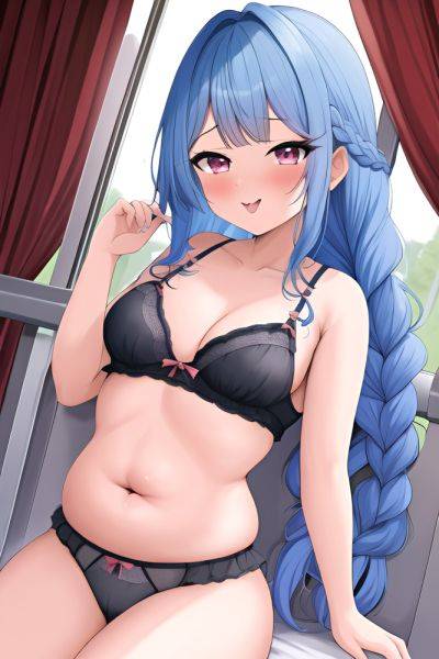 Anime Chubby Small Tits 80s Age Ahegao Face Blue Hair Braided Hair Style Dark Skin Soft + Warm Bus Front View On Back Lingerie 3663635021946740233 - AI Hentai - aihentai.co on pornintellect.com