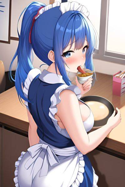 Anime Chubby Small Tits 18 Age Orgasm Face Blue Hair Ponytail Hair Style Light Skin Soft + Warm Office Back View Eating Maid 3663762585292507746 - AI Hentai - aihentai.co on pornintellect.com