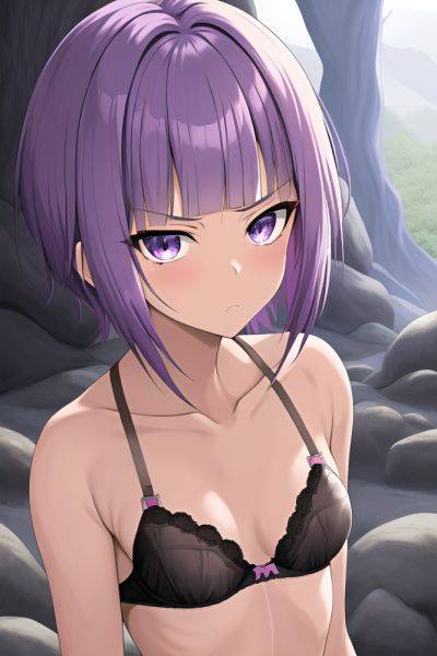 Anime Skinny Small Tits 50s Age Serious Face Purple Hair Pixie Hair Style Dark Skin Soft Anime Cave Close Up View Cumshot Bra 3663781909243587192 - AI Hentai - aihentai.co on pornintellect.com