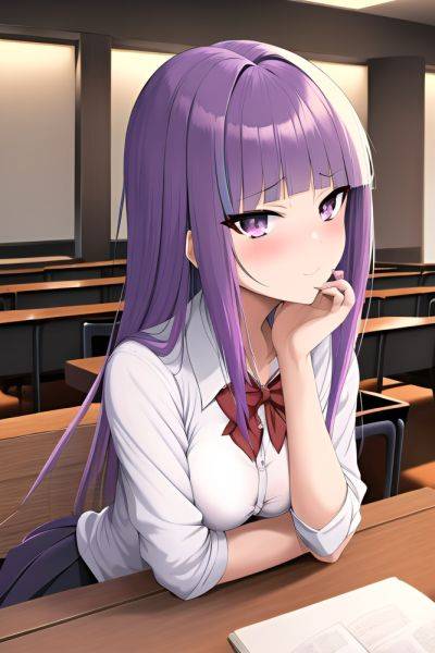Anime Skinny Small Tits 70s Age Seductive Face Purple Hair Bangs Hair Style Light Skin Charcoal Casino Front View Plank Schoolgirl 3663793509077903907 - AI Hentai - aihentai.co on pornintellect.com