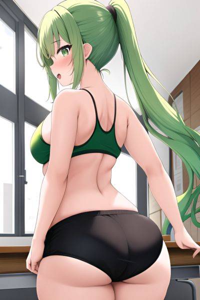 Anime Chubby Small Tits 18 Age Ahegao Face Green Hair Ponytail Hair Style Light Skin Black And White Gym Back View Working Out Teacher 3663948126802928589 - AI Hentai - aihentai.co on pornintellect.com