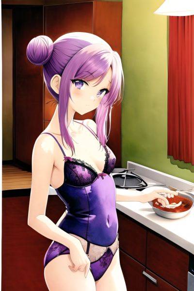 Anime Skinny Small Tits 70s Age Seductive Face Purple Hair Hair Bun Hair Style Light Skin Watercolor Church Back View Cooking Lingerie 3664245766788792567 - AI Hentai - aihentai.co on pornintellect.com