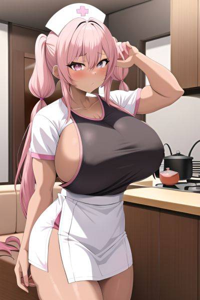 Anime Muscular Huge Boobs 80s Age Shocked Face Pink Hair Pigtails Hair Style Dark Skin Mirror Selfie Couch Front View Cooking Nurse 3664257365519704126 - AI Hentai - aihentai.co on pornintellect.com