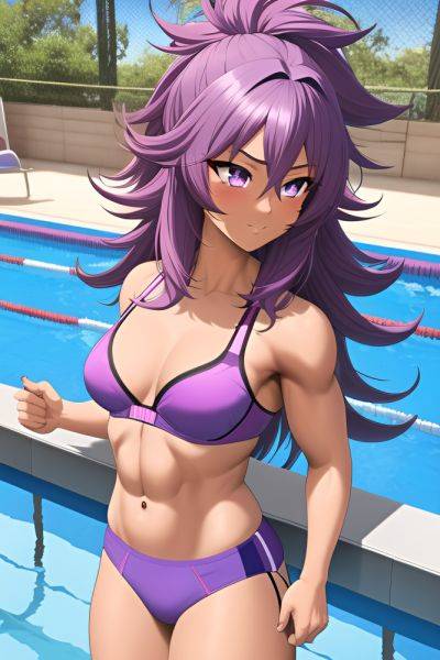 Anime Muscular Small Tits 70s Age Seductive Face Purple Hair Messy Hair Style Dark Skin 3d Pool Side View Working Out Bra 3664261230990329327 - AI Hentai - aihentai.co on pornintellect.com