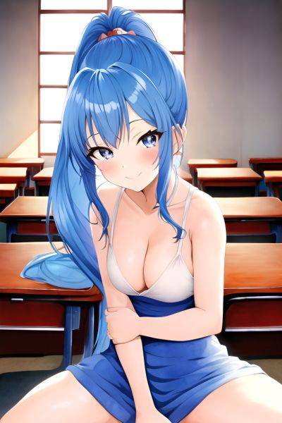 Anime Busty Small Tits 70s Age Happy Face Blue Hair Ponytail Hair Style Light Skin Watercolor Church Side View Spreading Legs Teacher 3664303750623825960 - AI Hentai - aihentai.co on pornintellect.com