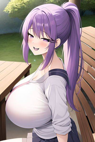 Anime Skinny Huge Boobs 60s Age Laughing Face Purple Hair Ponytail Hair Style Light Skin Charcoal Lake Side View Sleeping Schoolgirl 3664369461848498685 - AI Hentai - aihentai.co on pornintellect.com