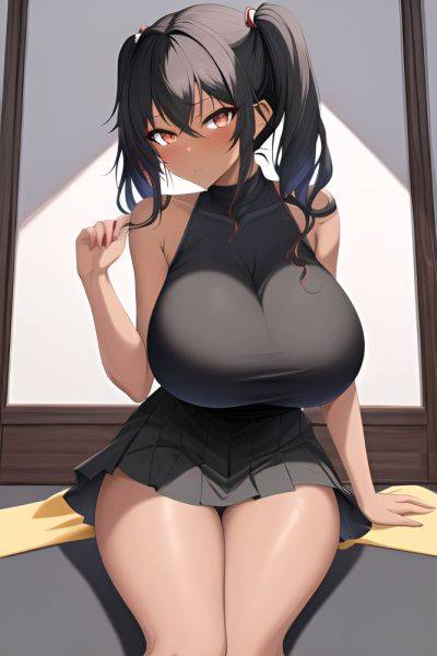 Anime Skinny Huge Boobs 18 Age Seductive Face Black Hair Pigtails Hair Style Dark Skin Painting Strip Club Front View Yoga Mini Skirt 3664469964256283463 - AI Hentai - aihentai.co on pornintellect.com